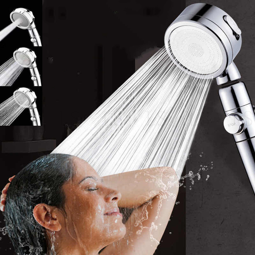 Lak Si    ฝักบัว หัวฝักบัวอาบน้ำแรงดันสูง ประหยัดน้ำ 360 Degrees Rotating ON/Off Pause Switch 3-Settings Water Saving Shower Head