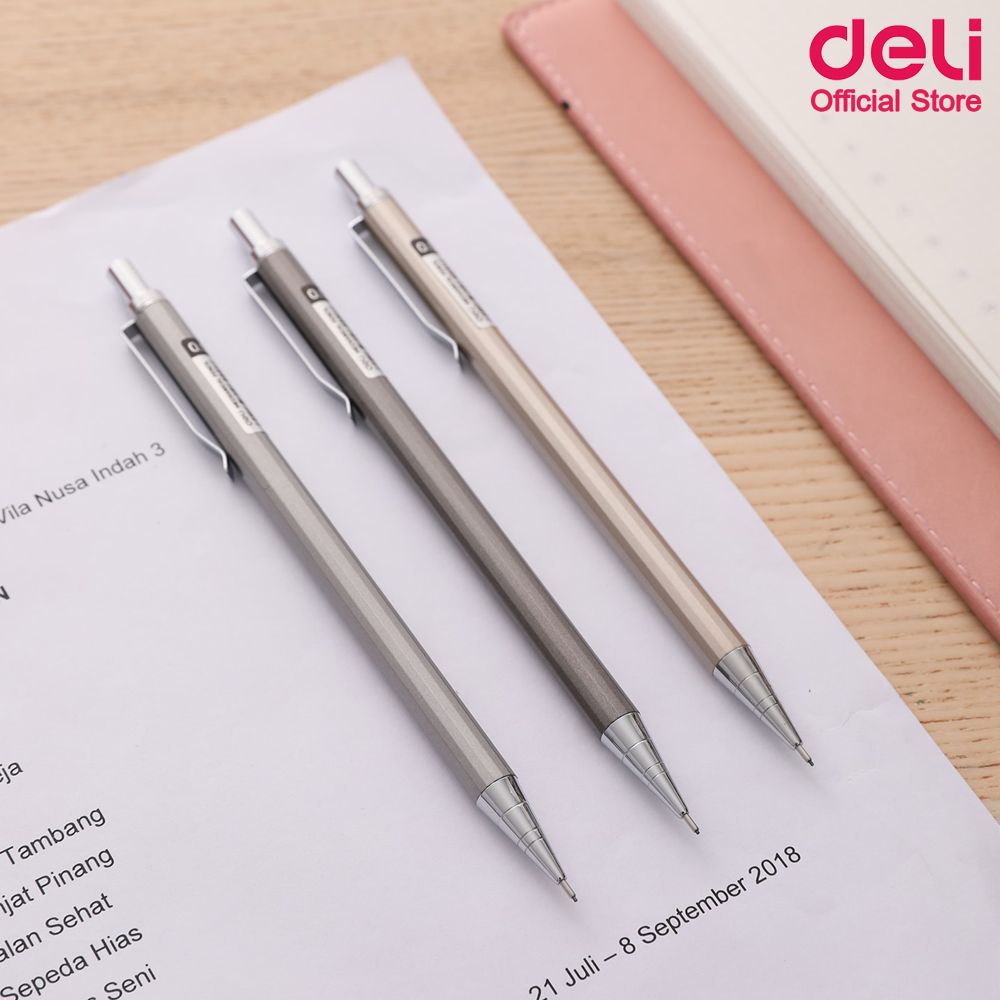 Deli ดินสอกดด้ามเหล็ก 2B ขนาด 0.5mm คละสี 1 แท่ง  Mechanical Pencil 6490 ดินสอ ดินสอกด ดินสอทำข้อสอบ เครื่องเขียน อุปกรณ์โรงเรียน ชุดเครื่องเขียน