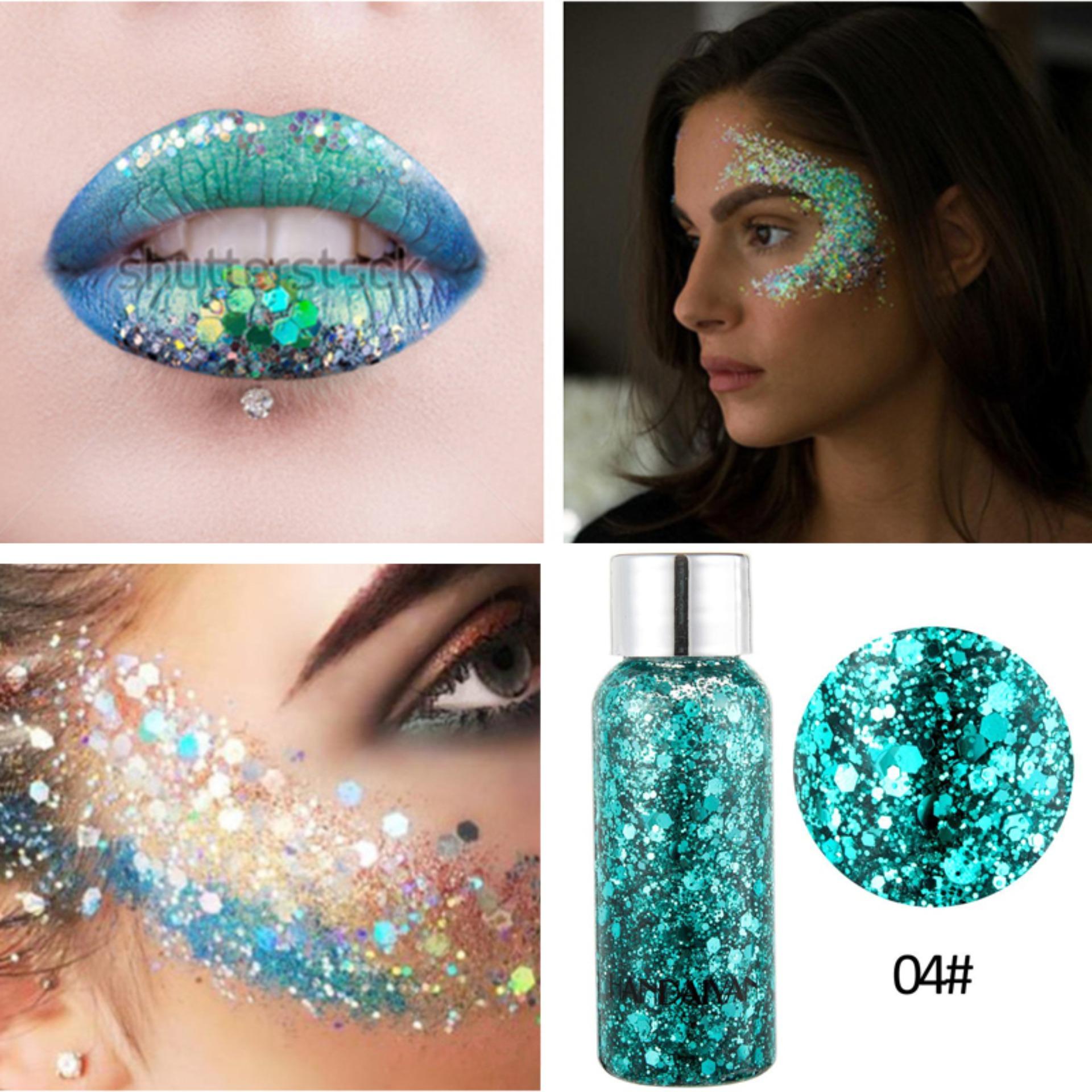 นางเงือก Face และ Body เลเซอร์ Sequins Glitter GEL อายแชโดว์ Polarized