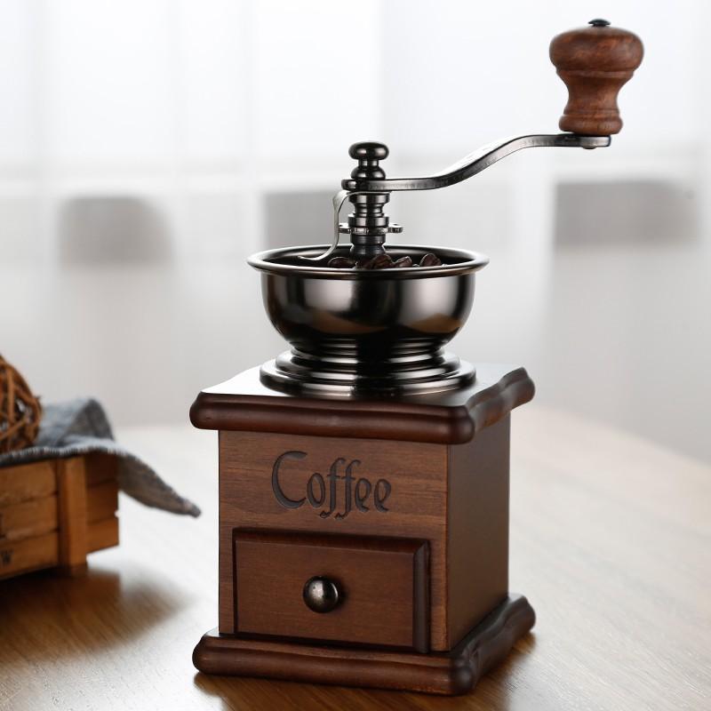 เครื่องบดเมล็ดกาแฟ เครื่องบดกาแฟ Coffee Grinder แบบมือหมุน สแตนเลส (กล่องไม้คลาสสิค) -Coffeeเครื่องชงกาแฟ เครื่องชงน้ำ เครื่องทำกาแฟ ที่ชงกาแฟ เครื่องทำกาแฟอัตโนมัติ เครื่องทำกาแฟแบบพกพา เยือกชกกาแฟ ของแท้