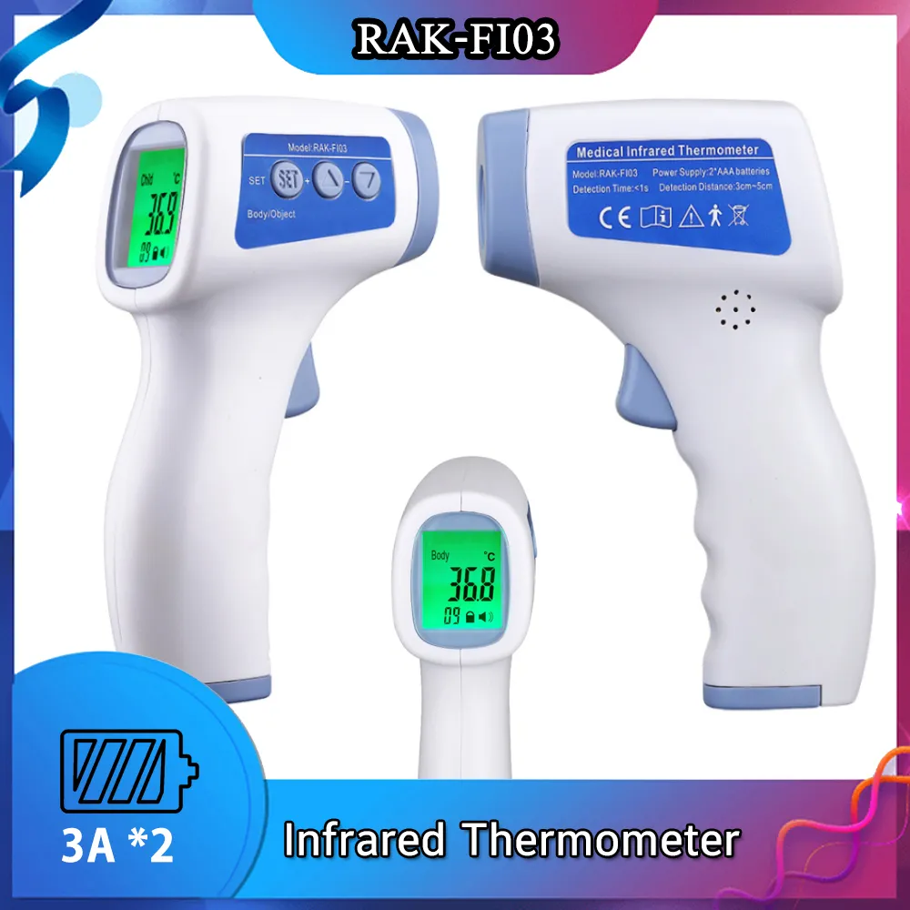 🔥 พร้อมส่ง 🔥RAK-FI03🔥เครื่องวัดไข้ดิจิตอล แบบอินฟราเรด ที่วัดไข้ Infrared Thermometer เครื่องวัดไข้แบบดิจิตอล แบบปืนยิง