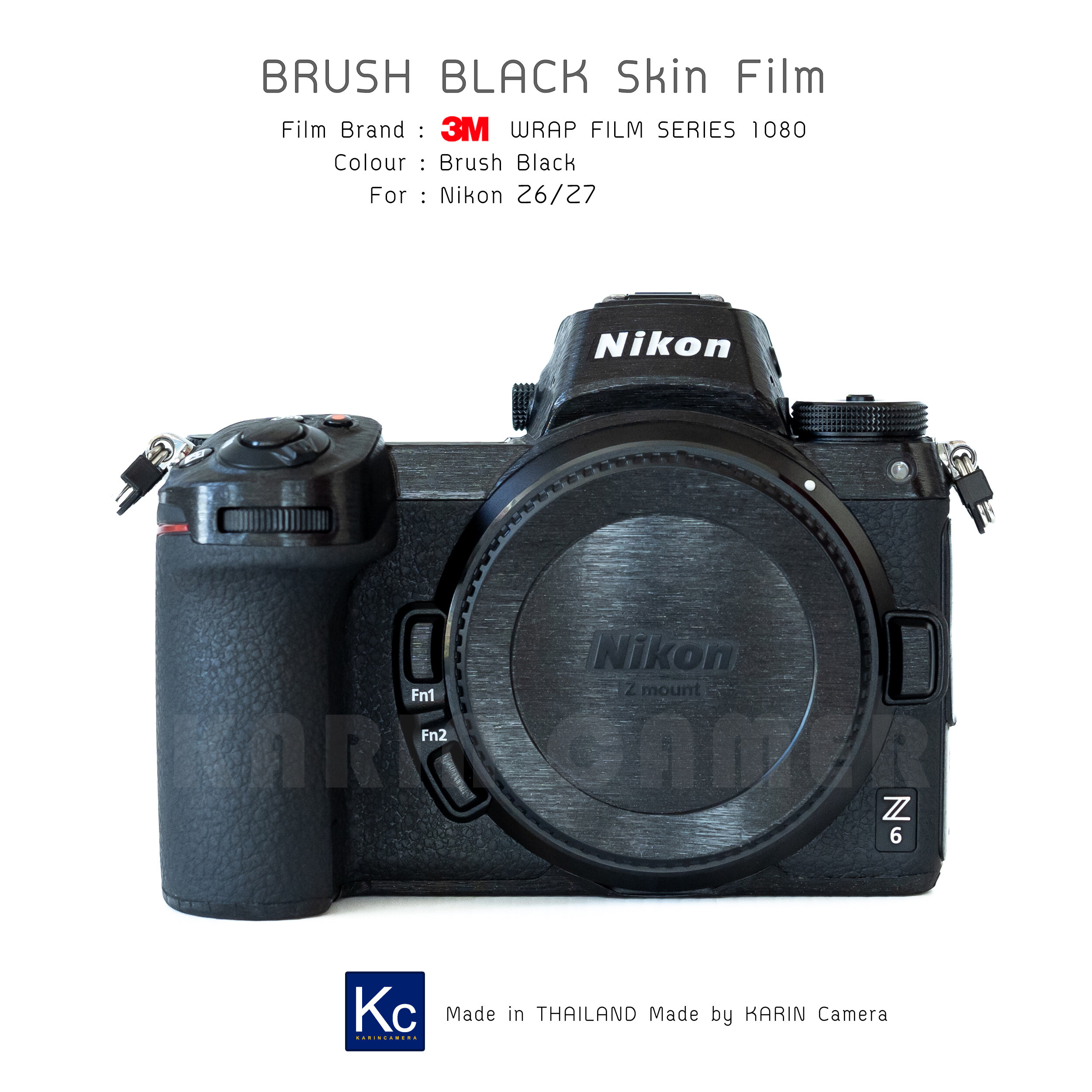 สติ๊กเกอร์ ฟิล์มกันรอย กล้อง Nikon Z6/Z7  ฟิล์ม 3M แท้ 100%  3M series1080 , 3M series2080 , 3M Di-NOC   (Protector film for Nikon Z6/Z7) สี ดำเงา สี ดำเงา