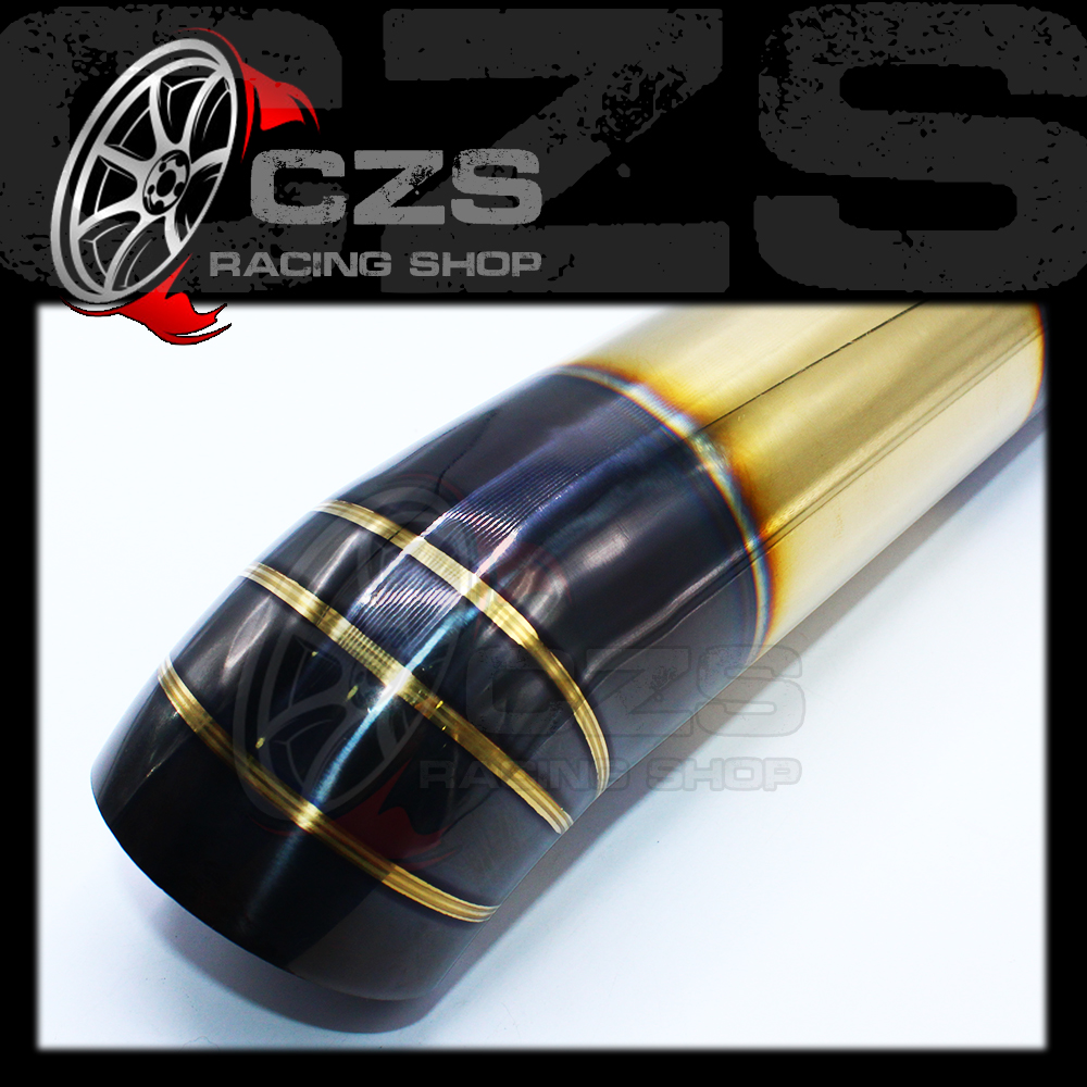 ปลายท่อไอเสีย ไทเท กระบะ ทอง-ดำ ผลิตจากสแตนเลส ไส้ตรง - CZS Racing
