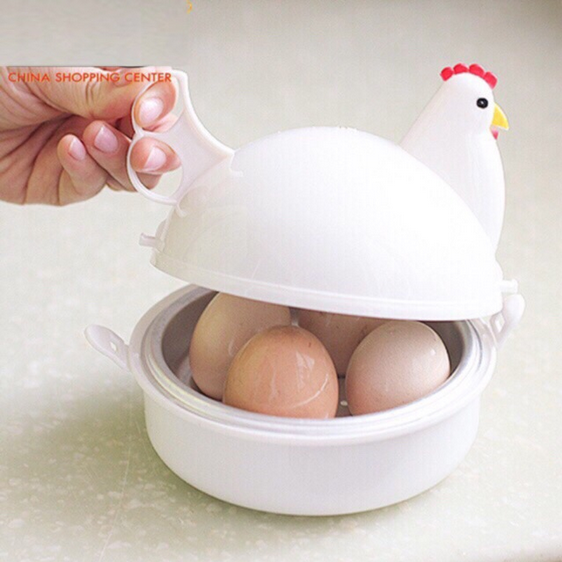 ที่ต้มไข่ในไมโครเวฟ ที่ต้มไข่ ที่ต้มไข่ไฟฟ้า เครื่องต้มไข่ เครื่องทำไข่ต้ม เครื่องต้มไข่ไฟฟ้า หม้อต้มไข่ไอน้ำ สีขาว