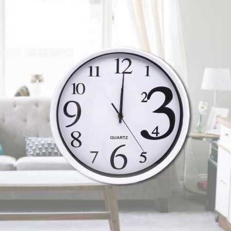 The Clock นาฬิกาแขวน นาฬิกาบ้าน นาฬิกาสำนักงาน นาฬิกาแขวนผนัง นาฬิกาติดผนัง [ขอบขาวตัวเลขใหญ่ ขาว]