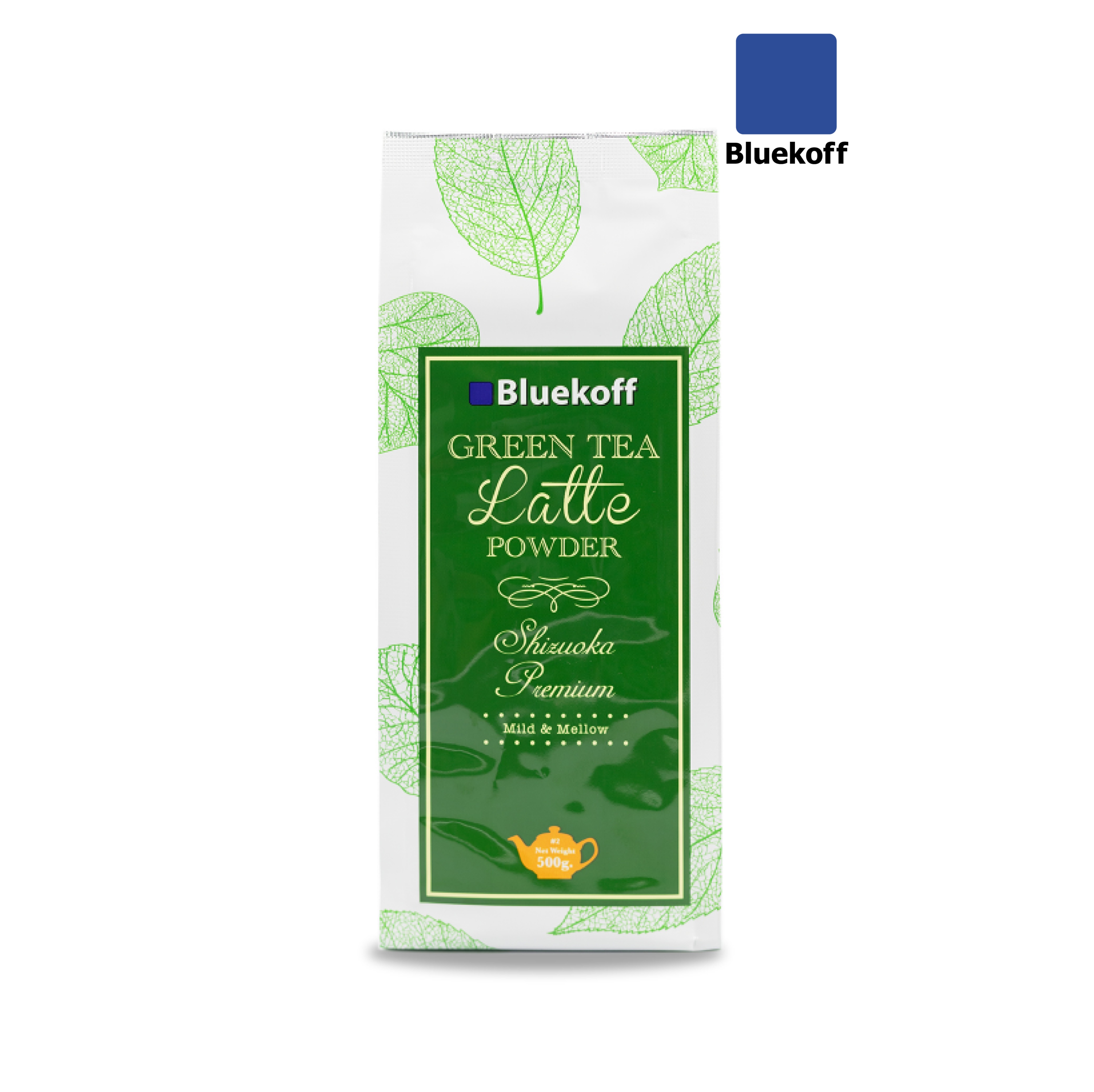 Bluekoff ผงชาเขียวนม มัทฉะลาเต้ เกรดพรีเมี่ยม Matcha Greentea Latte สูตร 2 (บรรจุ 500 g.)