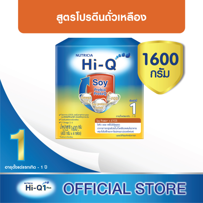 นมผง Hi-Q Soy ไฮคิว ซอย พรีไบโอโพรเทก 1600 กรัม (นมสูตรเฉพาะ ช่วงวัยที่ 1)