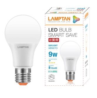 LAMPTAN หลอดไฟ LED 9W Bulb Smart Save ขั้ว E27 แสงขาว / แสงวอมไวท์