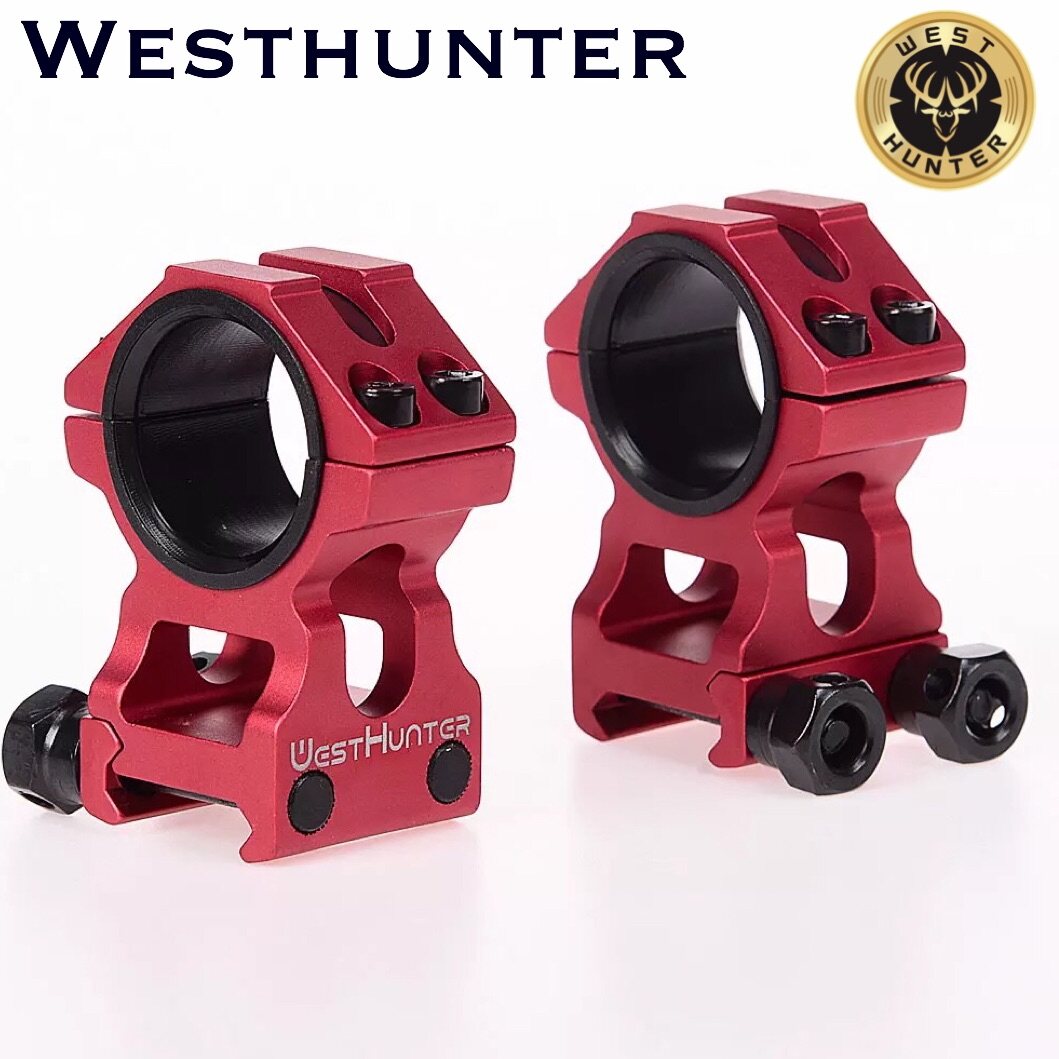 WESTHUNTER Tactical Scope Rings Hunting Red Mount 25.4MM/30MM CNC Machining High Profile 20mm Picatinny Rail Riflescope Accessories