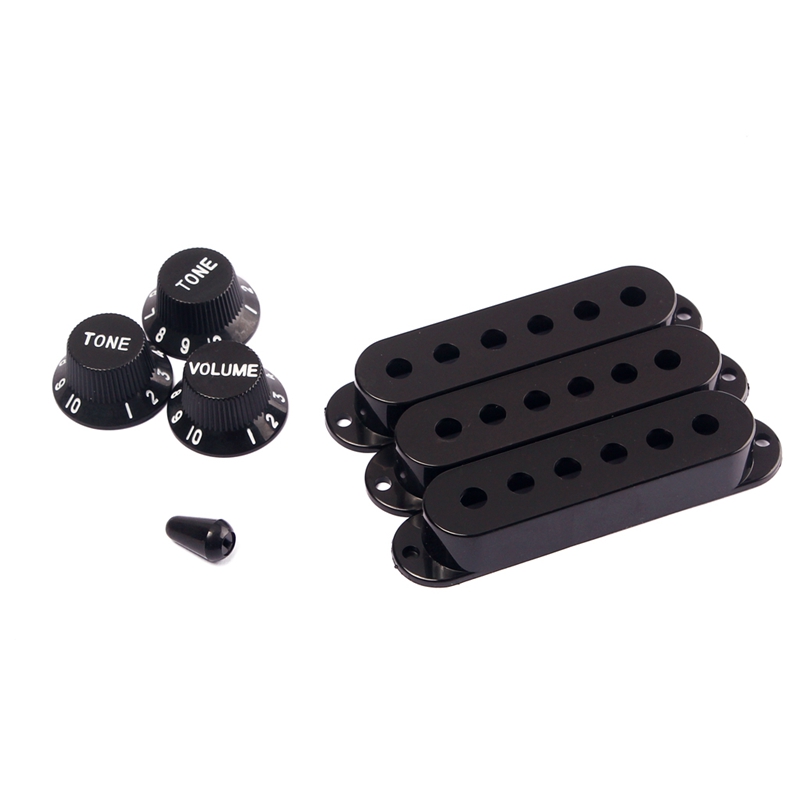 [QAS STORE] 3Pcs Durable Guitar Pickup Cover Volume Tone Knobs Switch Tip Parts Set
