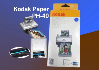 Kodak photo paper kit PH-40 กระดาษสีโกดักน้ำยาในตัวพร้อมตลับสีปริ้นท์ ขนาด 4" คูณ 6" หรือขนาดจัมโบ้ทั่้วไปใช้ร่วมกับ Kodak printer EasyShare printer dock จำนวน 40 ภาพ