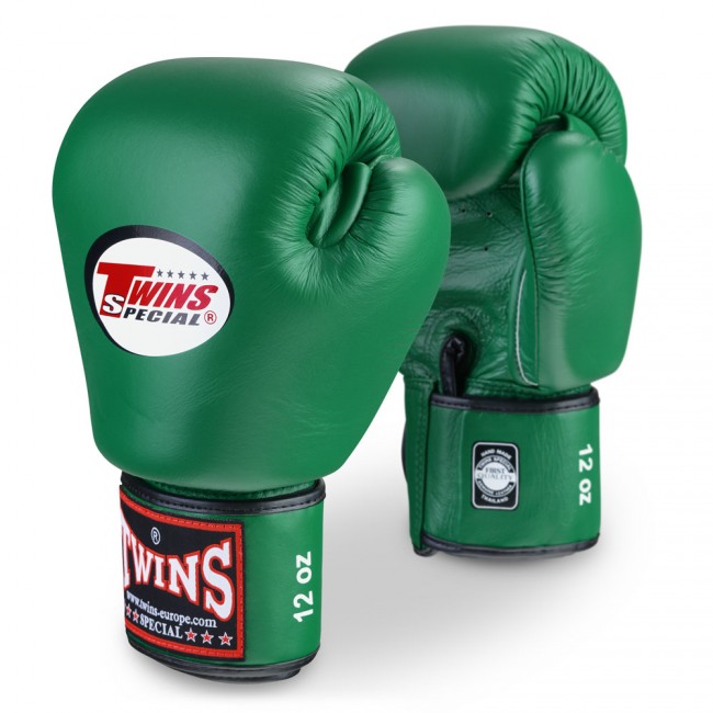 นวมซ้อมชก ทวินส์ สเปเชี่ยล สีเขียวแก่ หนังแท้ 100% Twins special  Boxing Gloves BGVL-3 Dark green 8,10,12,14,16 oz Muay Thai Sparring MMA K1