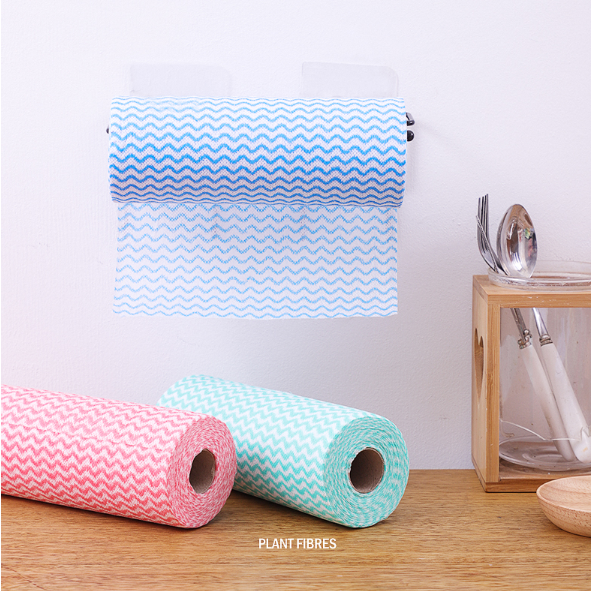 Joylife ผ้าเช็ดจาน ผ้าเช็ดอเนกประสงค์ ซักใช้ซ้ำได้ ผ้าเช็ดรถ ทิชชู่ซักได้ Reusable Paper Towel (40แผ่น) (1 ม้วน)