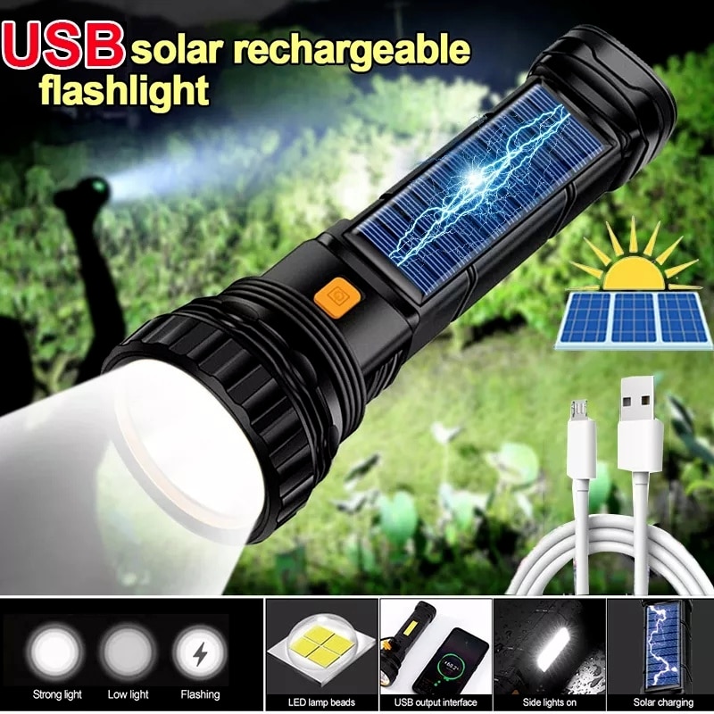 Solar flashlight deals