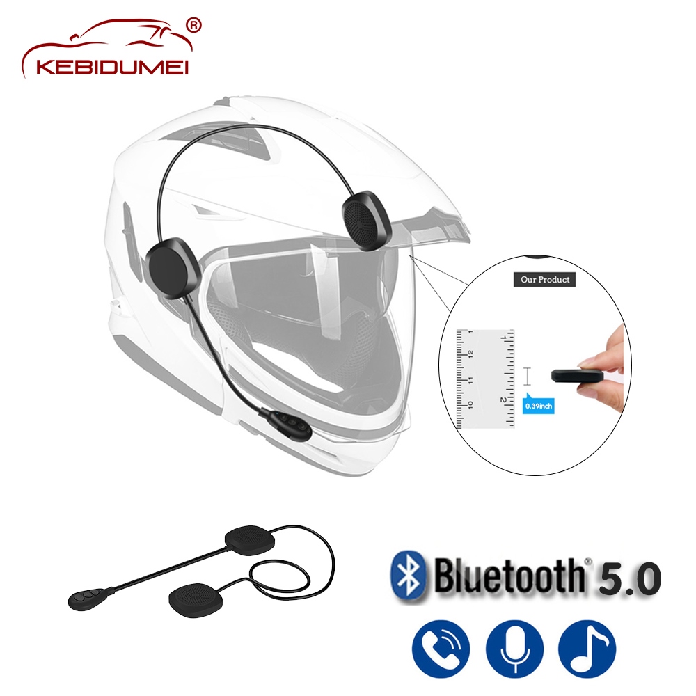 Kebidumei Ultra Thin Motorcycle Bluetooth Helmet Headset Wireless Handsfree Earphone Stereo