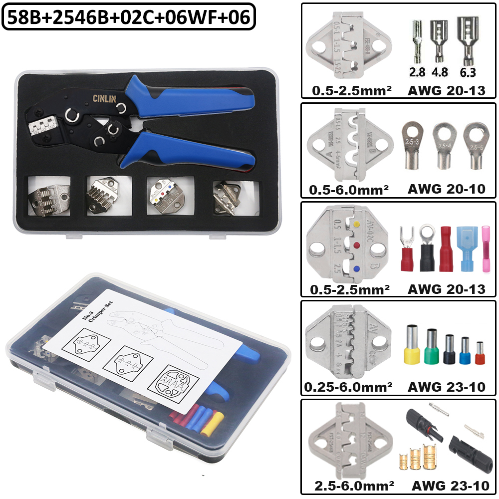 Crimping คีม Ratchet Hand เครื่องมือ Crimper Jaw ชุดทำงานสำหรับฉนวน