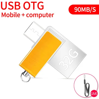 OTG flash drive 32GB USB 2.0 Gen1 Flash Drive OTG Speed 90mb/s แฟลชไดรฟ์ หัว อุปกรณ์โอนย้ายข้อมูลโทรศัพท์ มือถือ