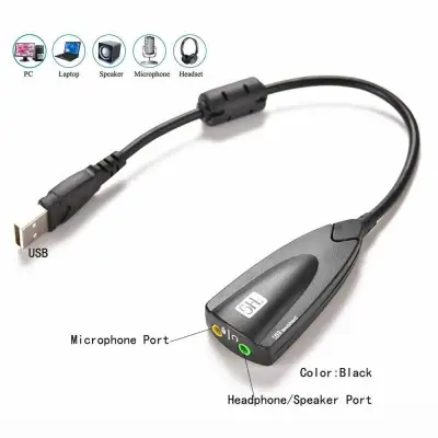 Virtual 7.1 Channel External USB 2.0 Sound Card Audio Adapter