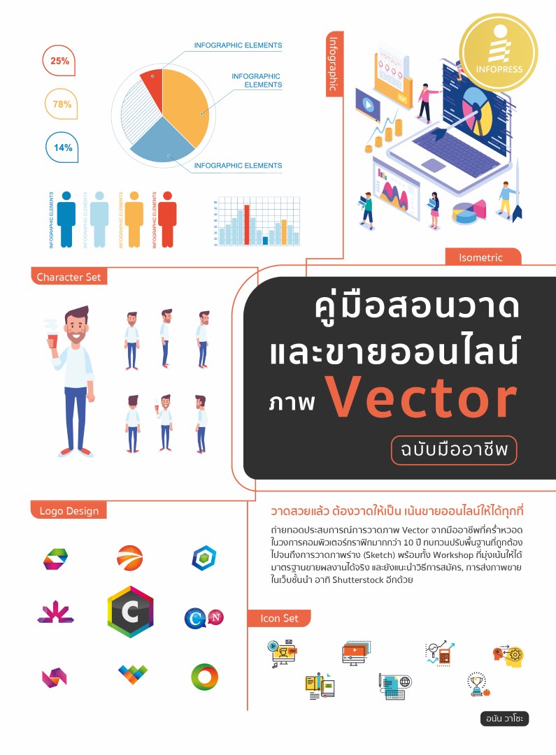 หนังสือ คู่มือสอนวาดและขายออนไลน์ ภาพ Vector ฉบับมืออาชีพ อนัน วาโซะ