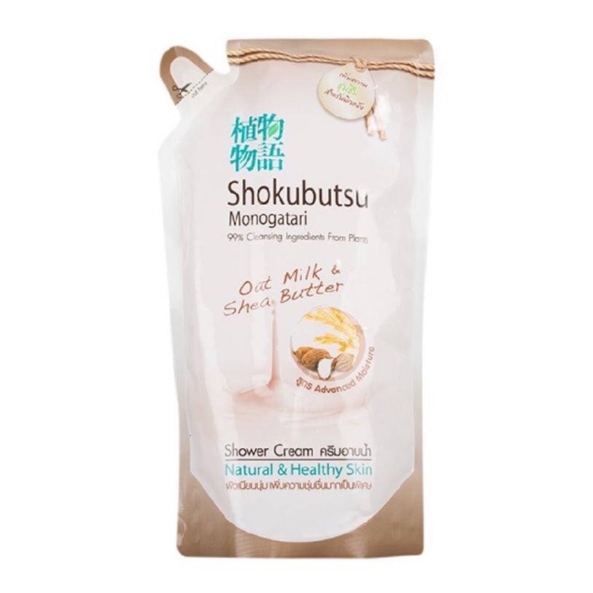 ร้านไทย ส่งฟรี SHOKUBUTSU โชกุบุสซึ ครีมอาบน้ำโอ๊ตมิล ถุงรีฟิล ขนาด 500 มล. เก็บเงินปลายทาง