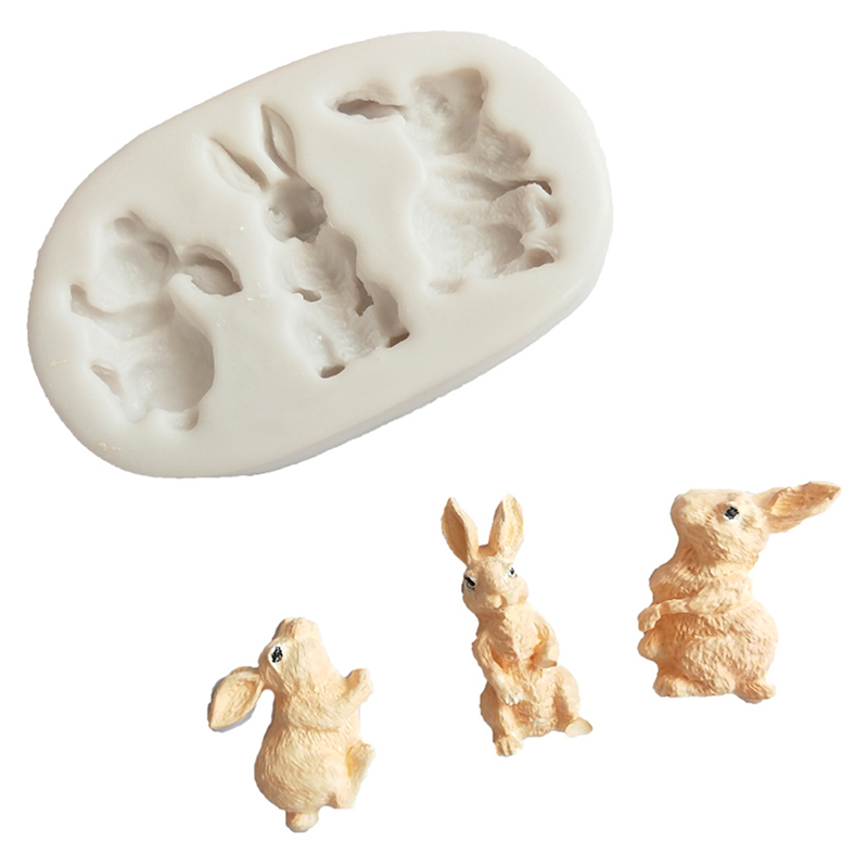 Rabbit silicone fondant mold bunny chocolate gumpaste mold cake decorating