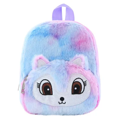 MAIM Cute Cartoon Plush Backpack Unicorn Fox Plush Bag Teenage Casual Backpack Plush Backpack