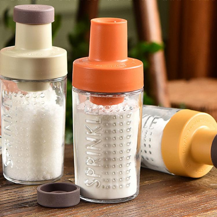 260ml Salt and Pepper Shakers Moisture Proof Salt Shaker with Silicone Lid Refillable Glass