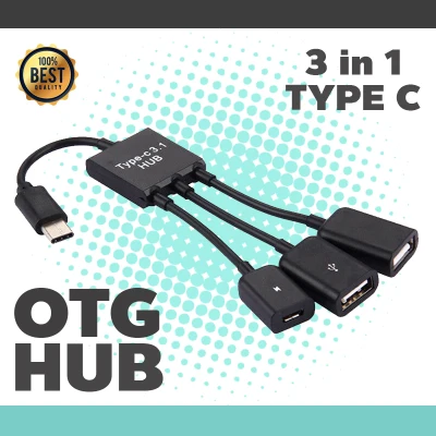 Type-C OTG 3 in 1 USB 3.1 Hub Adapter Extension Charging Host OTG USB Hubs