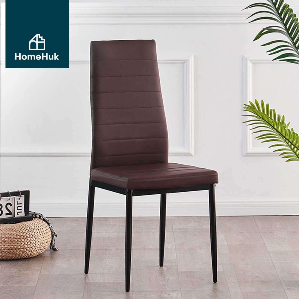 [ส่งฟรี เงินคืน10%] HomeHuk เก้าอี้กินข้าว เบาะหนัง ขาเหล็ก 40x45x99 cm เก้าอี้เบาะหนัง เก้าอี้ทำงาน เก้าอี้หนัง โฮมฮัก