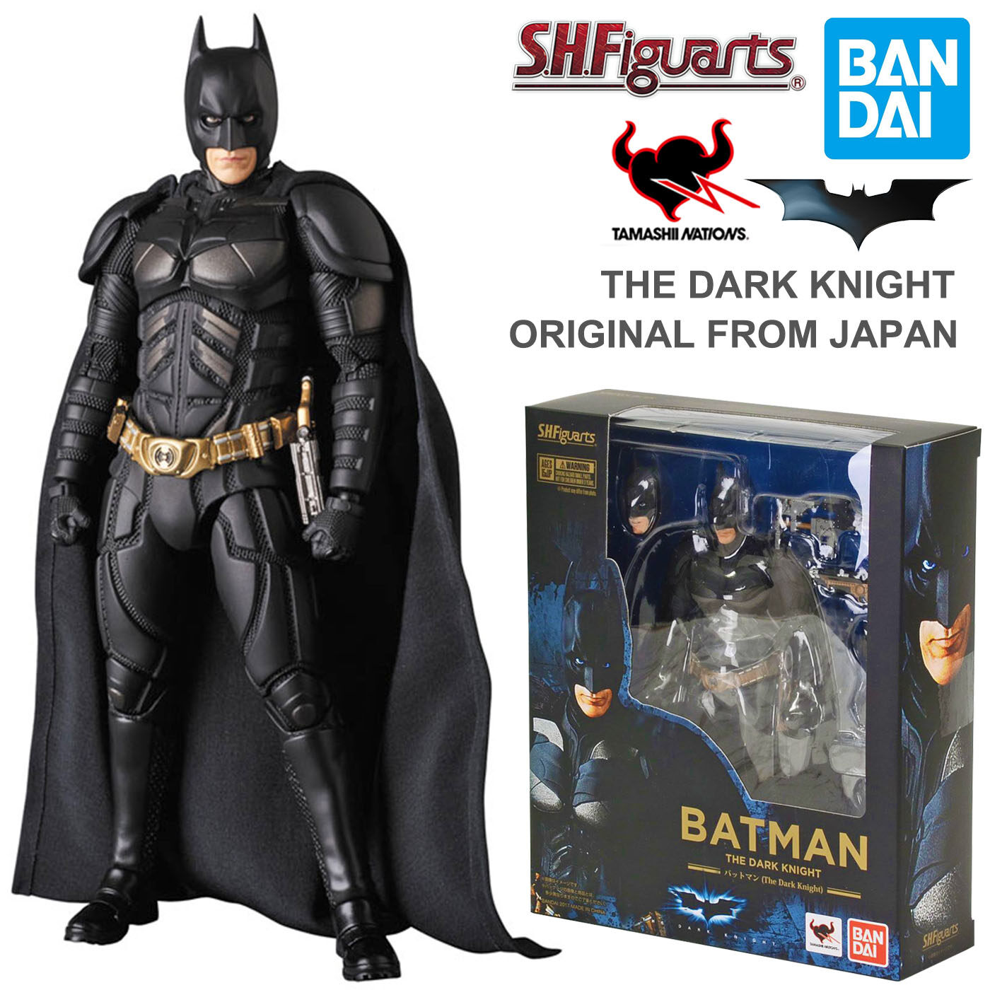 Model โมเดล งานแท้ 100ndai S.H.Figuarts จากหนัง Batman The Dark Knight 2008 แบทแมน อัศวินรัตติกาล Bruce Wayne บรูซ เวย์น Christian Bale คริสเตียน เบล Ver Original from Japan Figma ฟิกม่า Anime ขยับแขน-ขาได้ อนิเมะ การ์ตูน มังงะ manga Figure ฟิกเกอร์