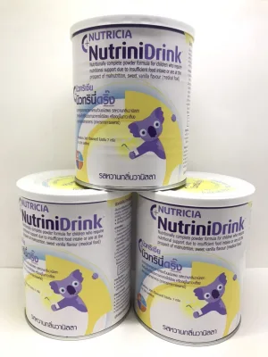Nutricia NutriniDrink นิวทรินี่ดริ๊ง อาหารสำหรับเด็กที่รับประทานอาหารได้น้อย รสหวานกลิ่นวานิลลา ขนาด 400กรัม (6 กระป๋อง)