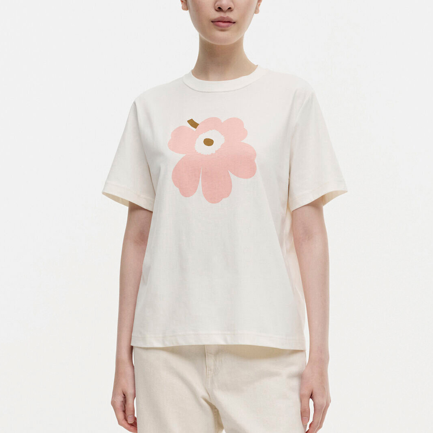 แฟชั่น MARIMEKKO ELSE UNIKKO PLACEMENT Shirt T-shirt เสื้อยืด ลาย