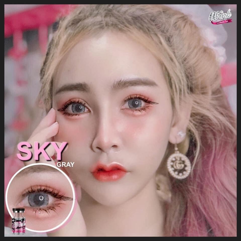 ปังกว่านี้  ไม่มีอีกแล้ว คอนแทคเลนส์ คอนแทคเลนส์แฟชั่น บิ๊กอาย Wink Contactlens ลาย SKY GRAY (สีเทา)  เลนส์นิ่ม สุดๆ ยืน1 เลนส์ใส่สบายตาทั้งวัน