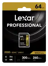 ภาพขนาดย่อของภาพหน้าปกสินค้าLexar 64GB SDXC Professional 2000x (300MB/s) จากร้าน Legend Thailand บน Lazada ภาพที่ 5