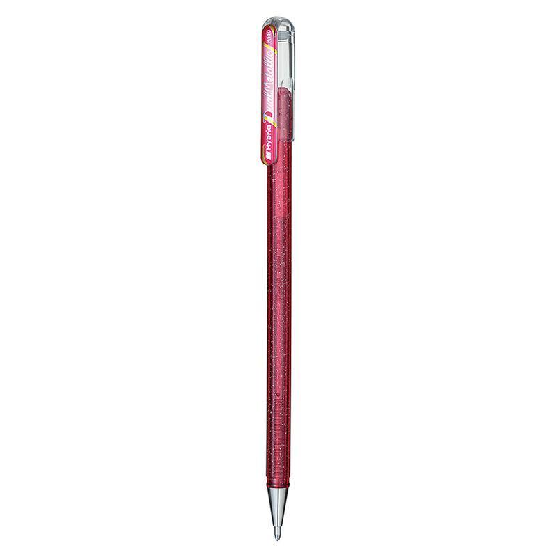 Electro48 เพนเทล ปากกาหมึกเจลผสมกลิตเตอร์ รุ่น Hybrid Dual Metallic K110-DPX ขนาด 1.0 มม. หมึกเจลสีชมพู