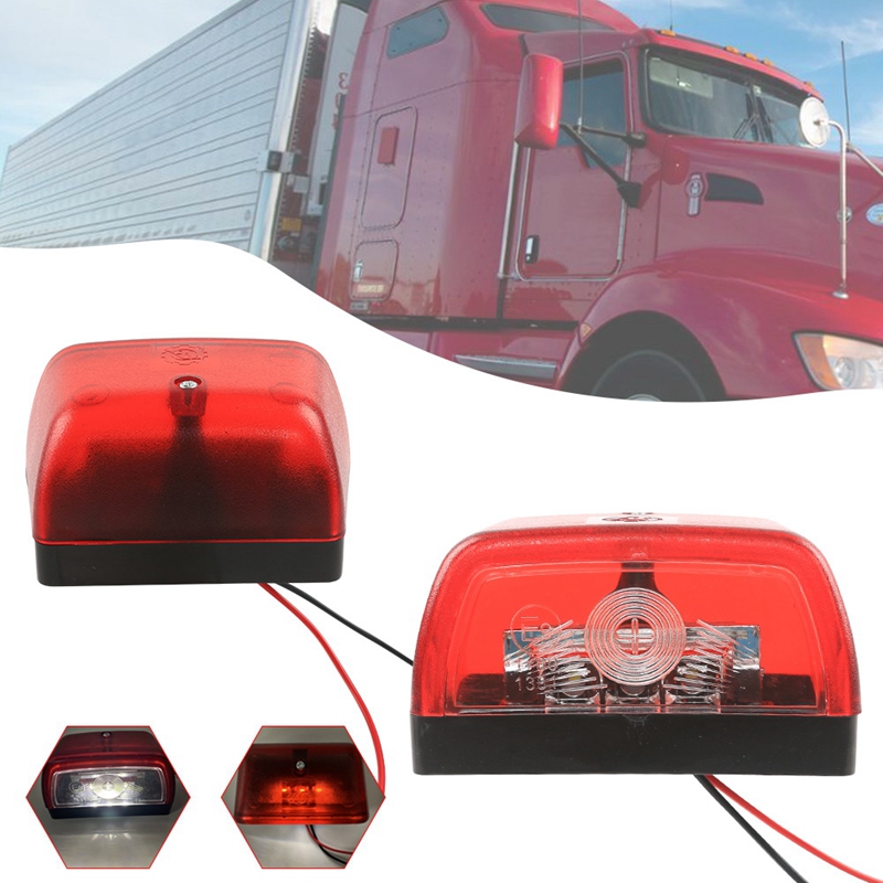 2Pcs 10V-30V Car 3LED License Plate Lamp Light Taillight for Boat Trailer Truck Lorry Caravan Stripe Shape