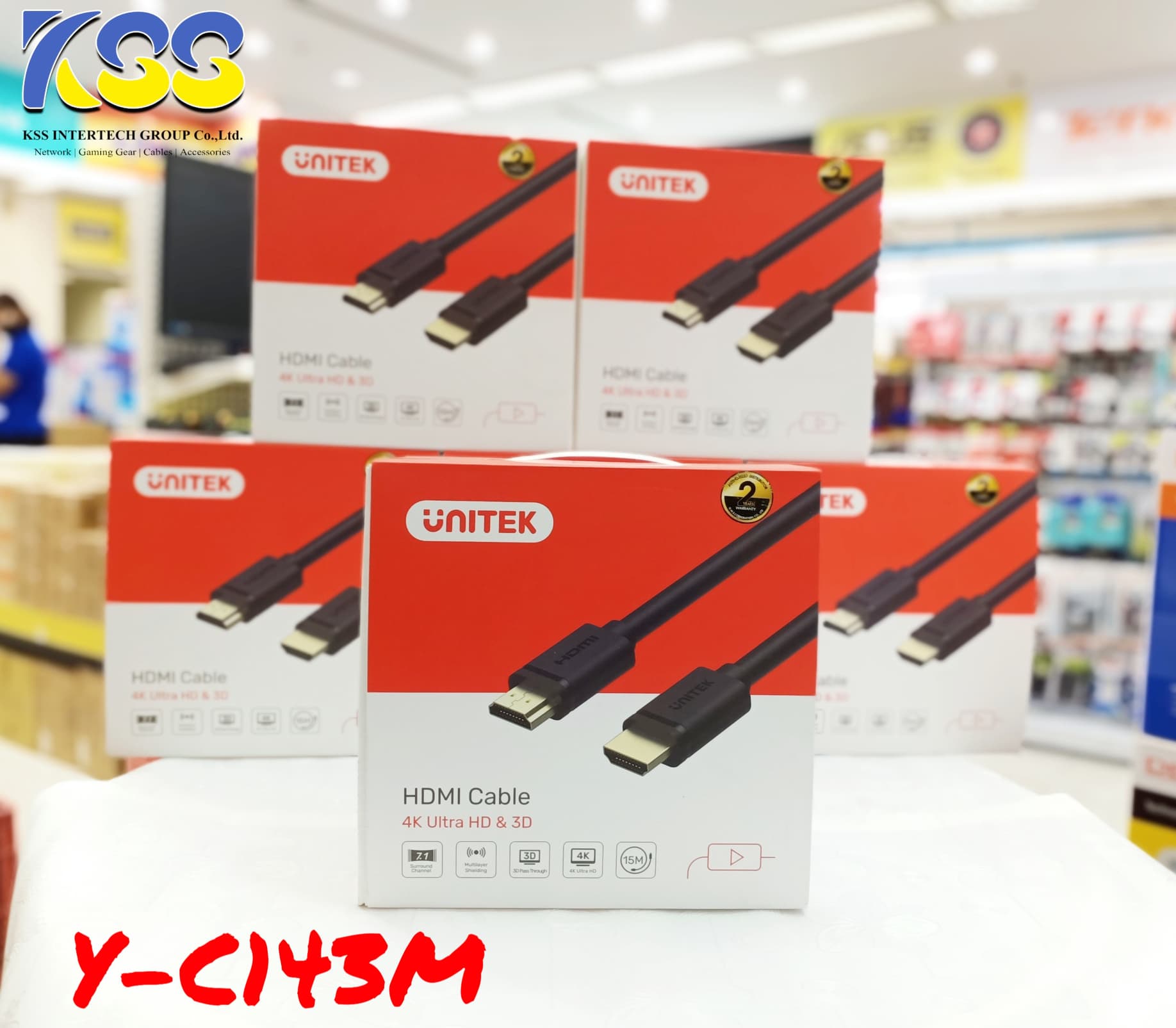 UNITEK สาย HDMI (M) to HDMI (M) ยาว 15M รุ่น Y-C143M