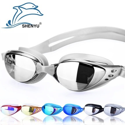 แว่นตาว่ายน้ำ แว่นว่ายน้ำ แว่นตาดำน้ำ ป้องกัน UV ป้องกันการรั่วซึม แว่นตาสำหรับผู้ใหญ่ เด็กโต มี 6 สีให้เลือก