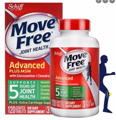 Schiff MoveFree Advanced Plus MSM กลูโคซามีน ขนาด 120 เม็ด นำเข้าจากUSA เป็นที่นิยมอย่างมาก #move #movefree