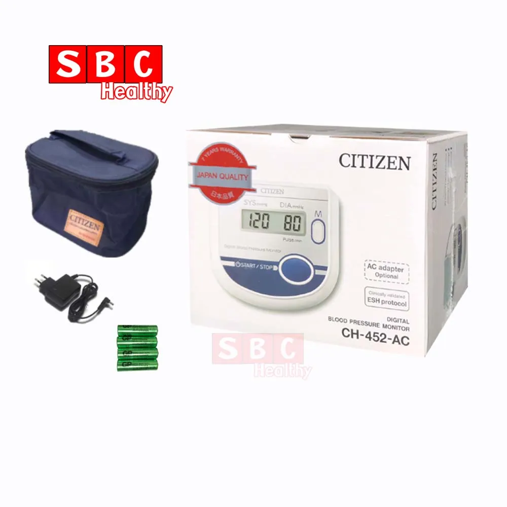 เครื่องวัดความดัน CITIZEN CH-452 AC ( สีขาว ) แถมกระเป๋าและอแดปเตอร์ รับประกันศูนย์ไทย 7 ปื