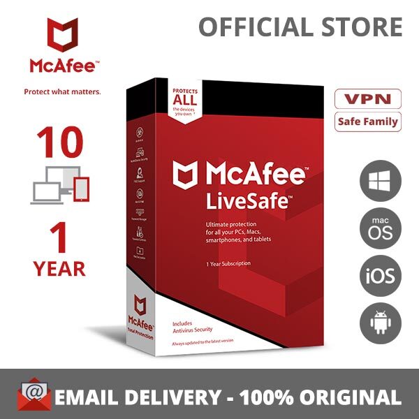 McAfee Live Safe Unlimited, 1 Year + 1 Year License