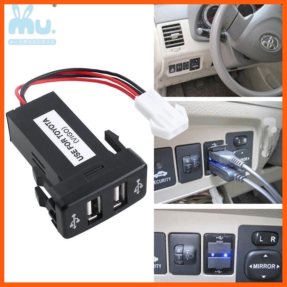 Best Quality รถยนต์ 12v 2.1 ual USB Port Socket Charger สำหรับ Toyota VIGO Phone PDA DVRตัวเพิ่มช่องชาร์จรถUSB 2ช่องพอร์ดซ็อกเก็ตช A4 อุปกรณ์รถยนต์ Car accessories เครื่องใช้ไฟฟ้า Electrical appliances อะไหล่รถยนต์ Auto parts