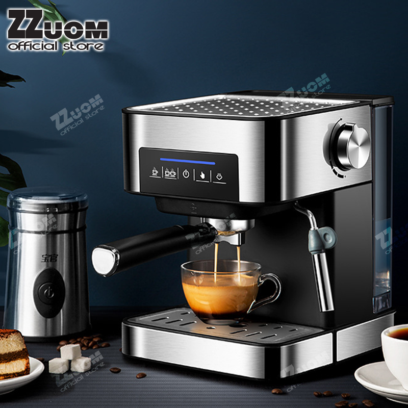 เครื่องชงกาแฟ แบบหน้าจอสัมผัสปรับความเข้มข้นของกาแฟได้ สกัดด้วยแรงดันสูง 20 bar ถังเก็บน้ำความจุ 1.5L