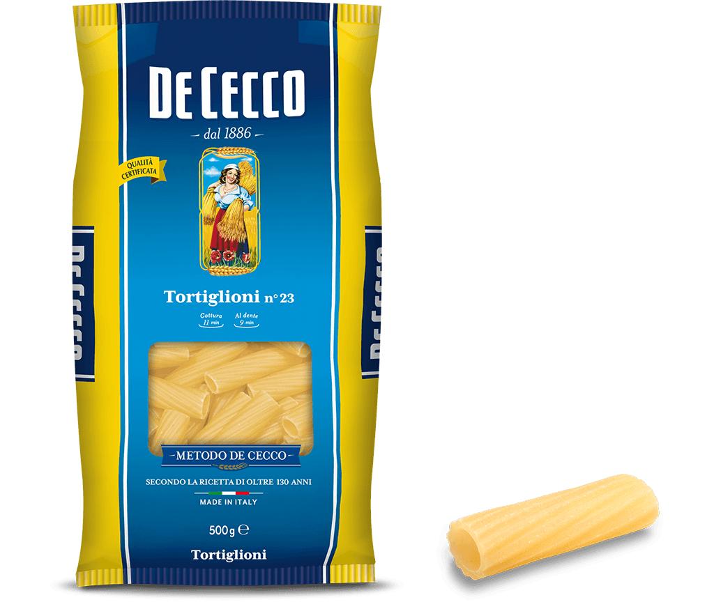 พาสต้า ธอร์ตี้กีลีโอนี่ เบอร์.23 - ดีเชคโก้, 500 กรัม Pasta Tortiglioni No.23 - De Cecco, 500 grs