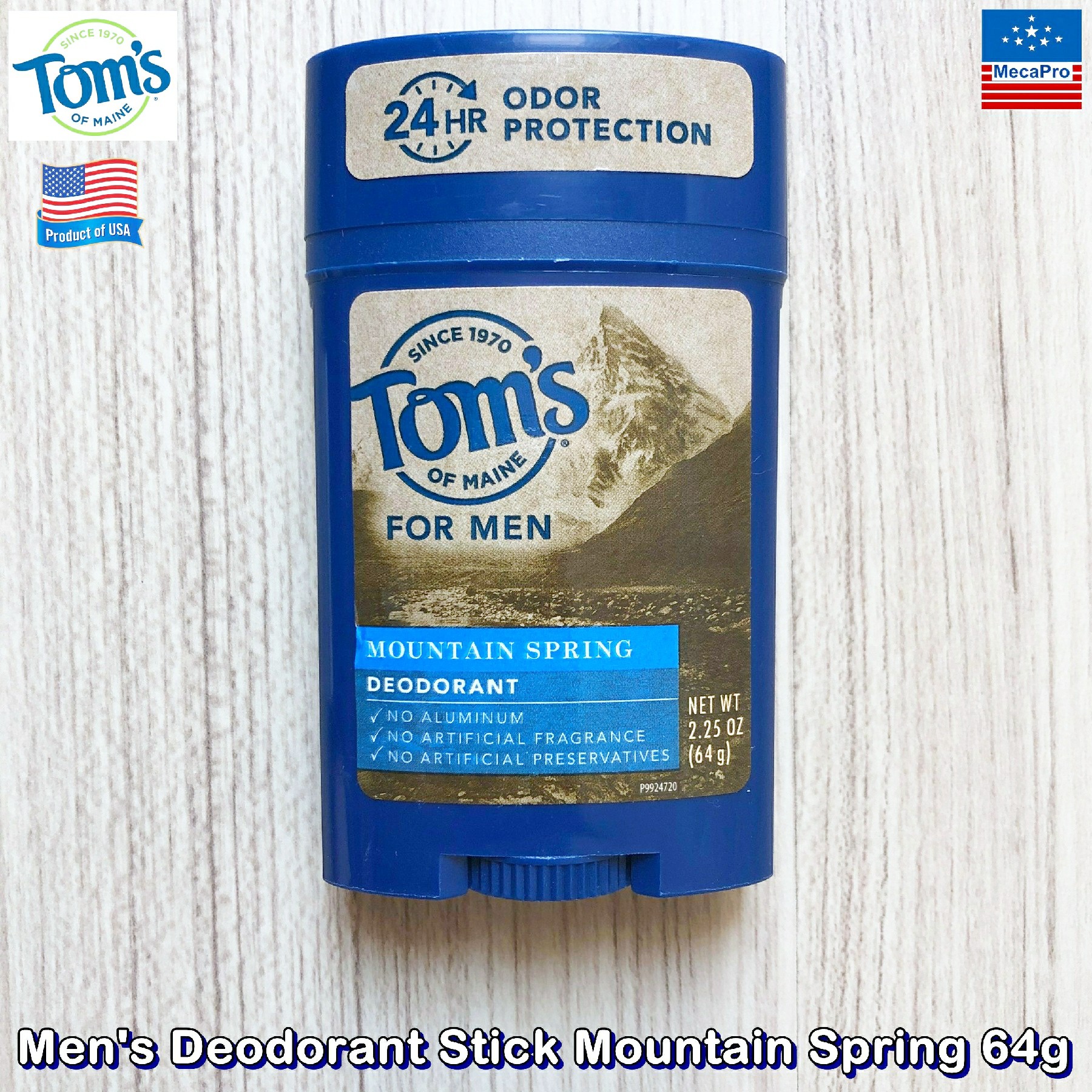 Tom's of Maine® Men's Antiperspirant Deodorant Stick Mountain Spring 64g ผลิตภัณฑ์ระงับเหงื่อ-กลิ่นกาย โรลออนสติ๊ก สำหรับผู้ชาย