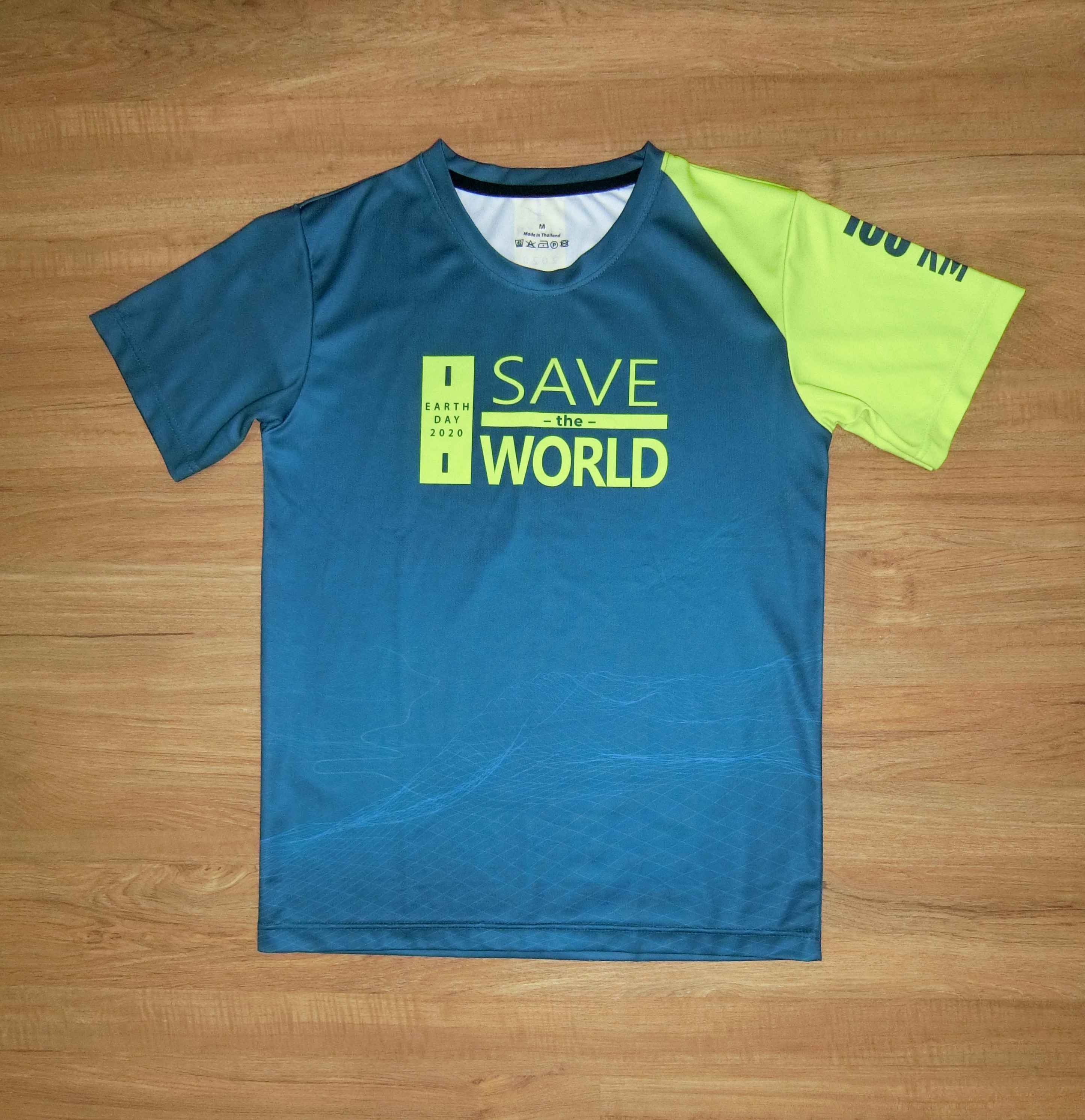 เสื้อ FINISHER 100 KM. งานวิ่ง Save the world 2020