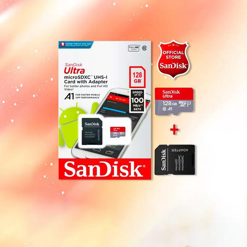 ภาพสินค้าSanDisk Ultra การ์ดหน่วยความจำ Memory card micro SD Card 128GB ความเร็วอ่าน 100MB/s จุ (ของแท้) จากร้าน Sunny Time 1602840650 บน Lazada ภาพที่ 3