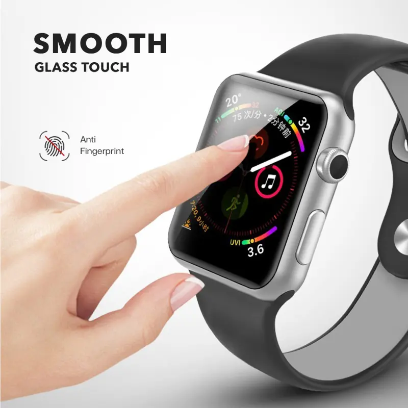 ภาพสินค้ากระจก 3D กาวยูวี เต็มจอ กาวเต็มแผ่น for Apple Watch Series 6 SE 4 5  40/44mm, Series 7 41/45mm, Series 8 49mm,ติดแบนสนิท ฟิล์มกระจก ฟิล์มกันรอย UV Glue Glass Tempered glass A-019 จากร้าน Hwanhwanshop88 บน Lazada ภาพที่ 2
