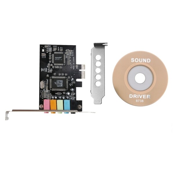 PCIe Sound Card 5.1, PCI Express Surround 3D Audio Card for PC with High Direct Sound Performance & Low Profile Bracket