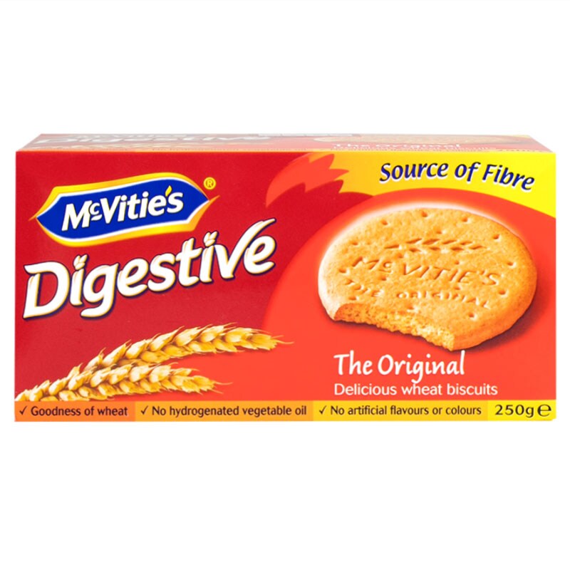 Mcvitie's Digestive 250g แมคไวตี้ส์ไดเจสทีฟบิสกิตข้าวสาลี 250กรัม